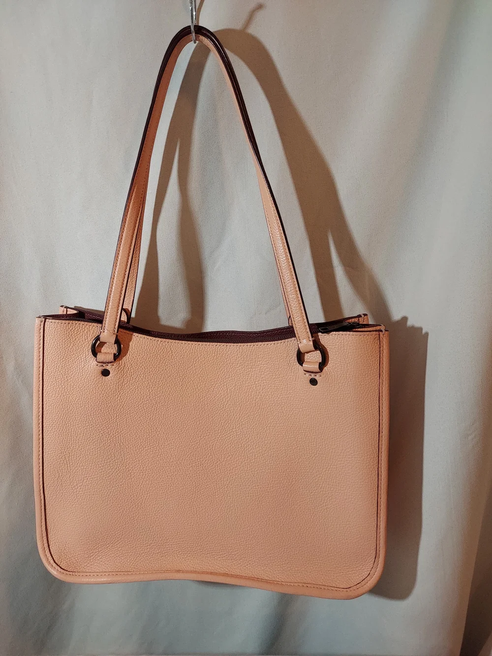 Coach Tyler Carryall Leather Tote Shoulder Bag Blush Pink Peach